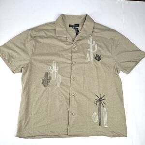 Vox Populi Men’s M Short Sleeve Button Up Cactus Desert Collared Camp Shirt NWT